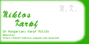 miklos karpf business card